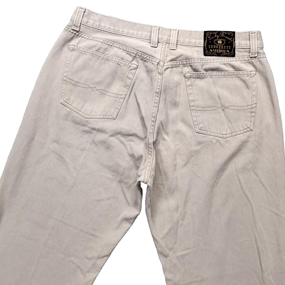 Lucky Brand Dungarees‎ Jeans Mens 38x30 Khaki Classic Fit Short Length Cotton